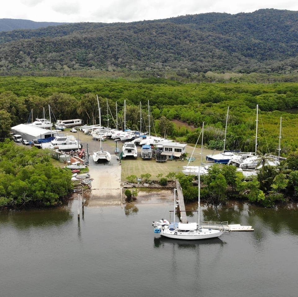 Vessel on the hardstand at Cairns Boat Yard